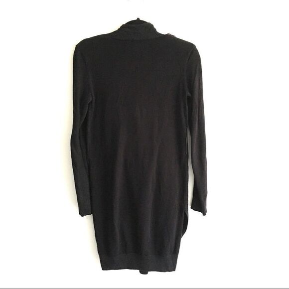 AllSAINTS Drina Draped Long Sleeve Mini Dress Charcoal Black 2 - Picture 12 of 13